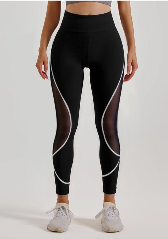 Lila Zen Women's Color-Blocked Mesh Shaping Yoga Pants