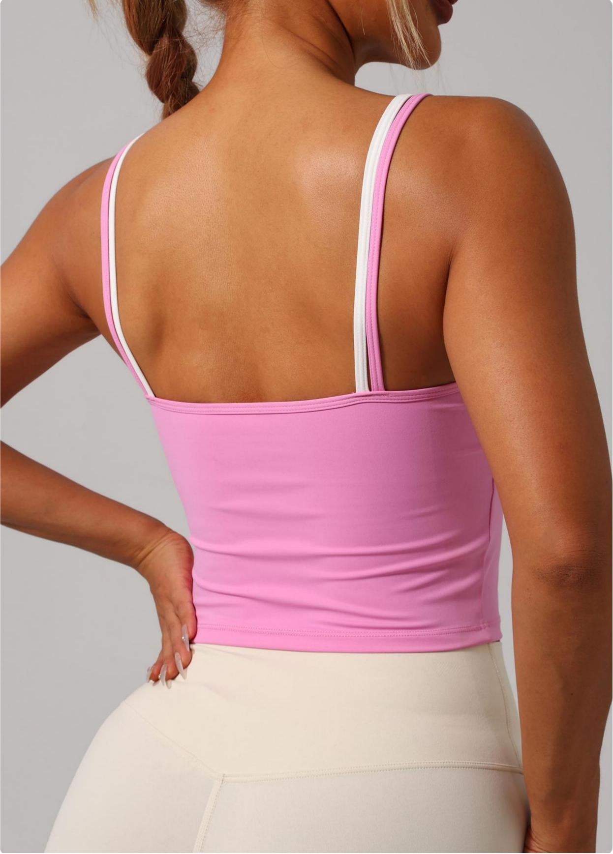 Lila Zen Bra with Color Blocking Straps and No Cup