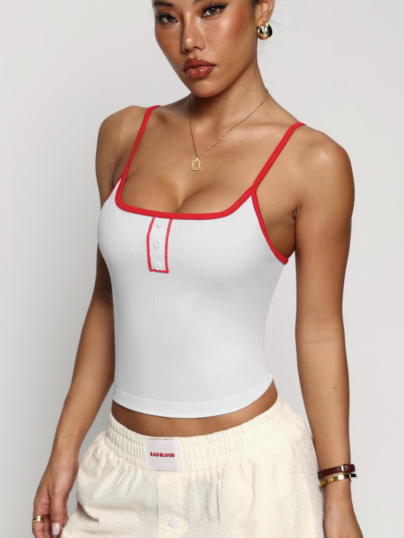 Lila Zen Women's Thin Strap U-Neck Slim Fit Yoga Camisole