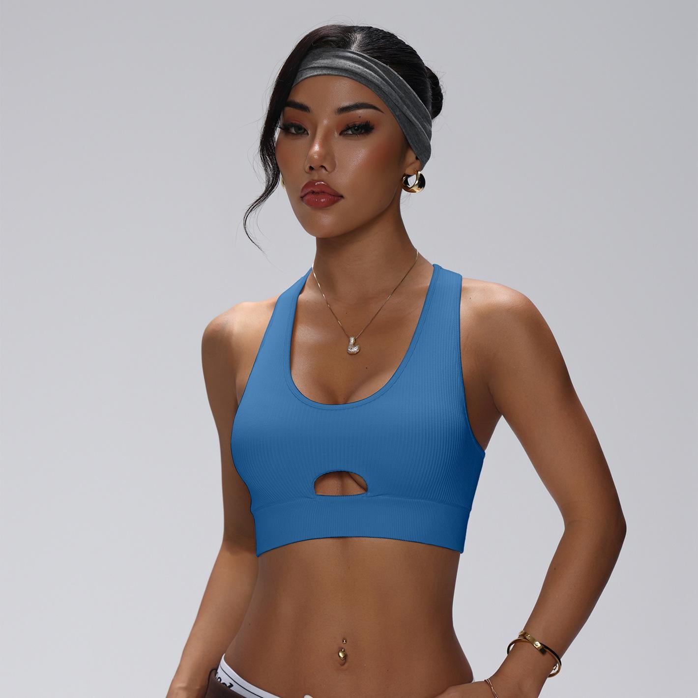 Lila Zen High-Strength Shock-Absorbent Breathable Hollow-Out Yoga Sports Bra