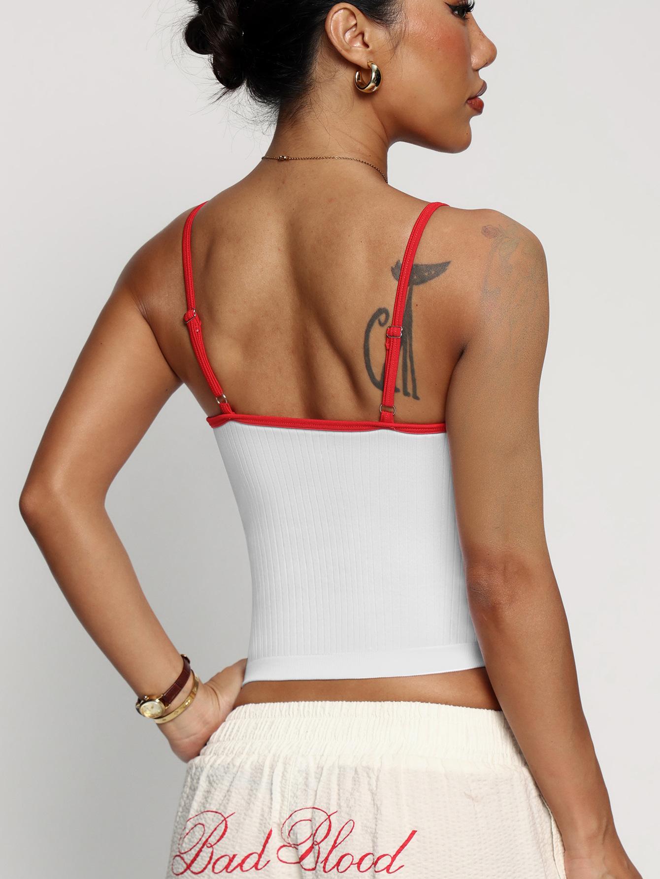 Lila Zen Women's Thin Strap U-Neck Slim Fit Yoga Camisole