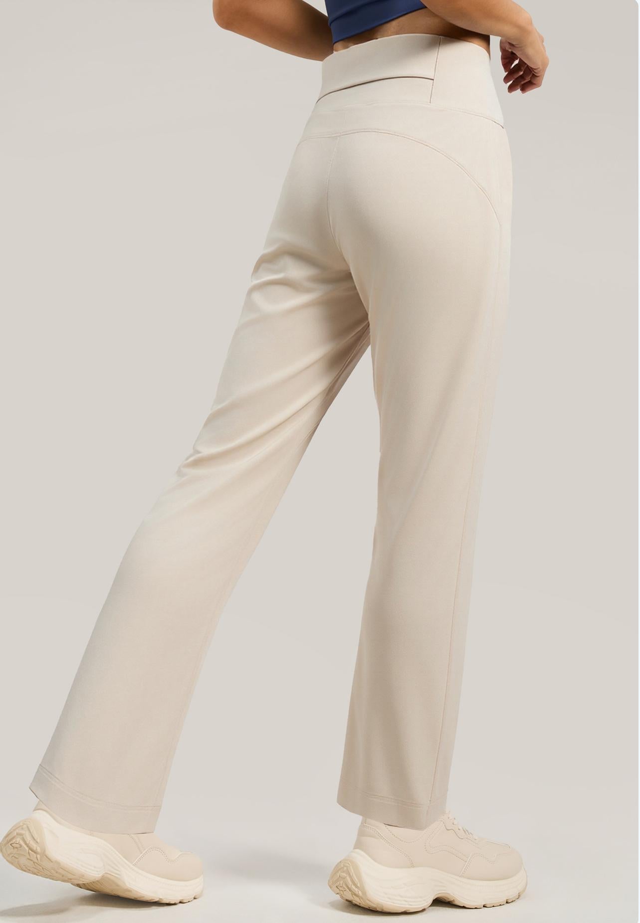 Lila Zen Loose-fitting Straight-leg Yoga Pants with Hidden Back Pockets