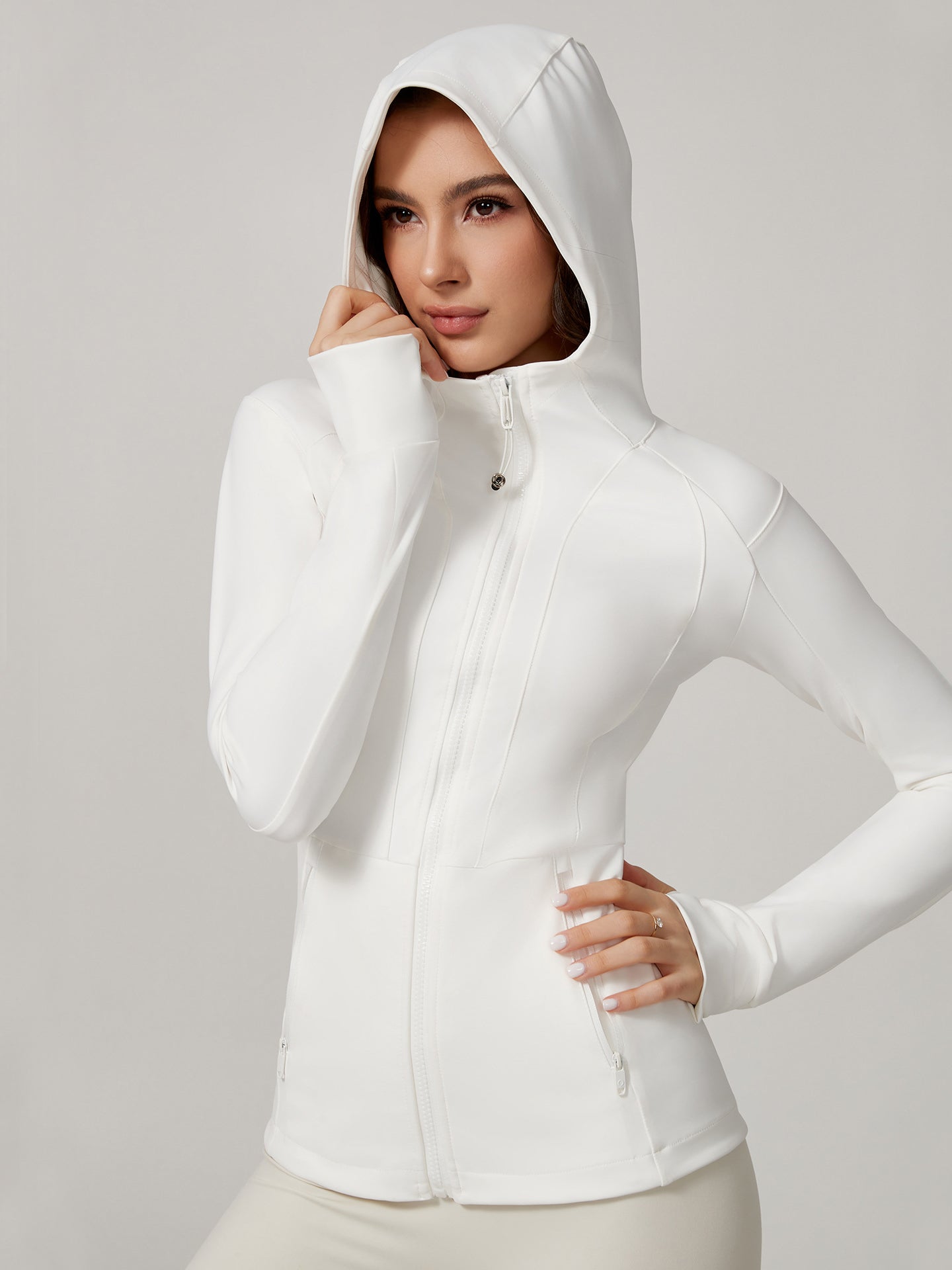 Lila Zen Zipper Hooded Fitness Yoga Jacket Top