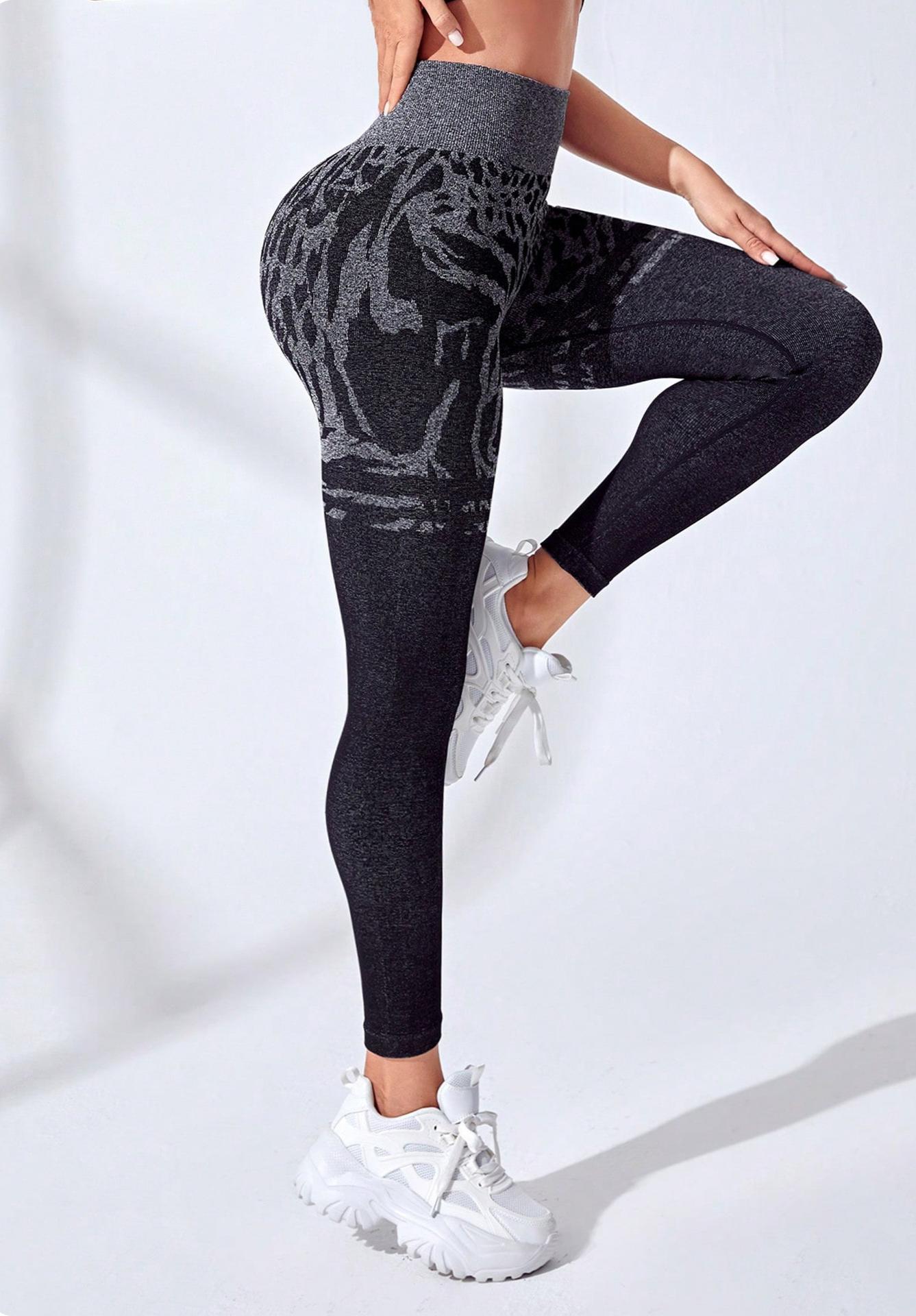 Lila Zen Seamless Leopard Print High-Waisted Hip-Lifting and Shaping Sports Yoga Pants