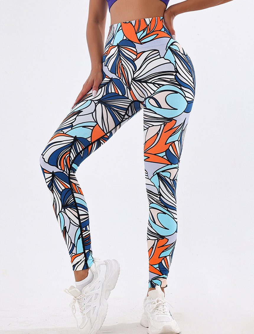 Lila Zen 3D Printed High-Waisted Slimming and Butt-Lifting Yoga Pants