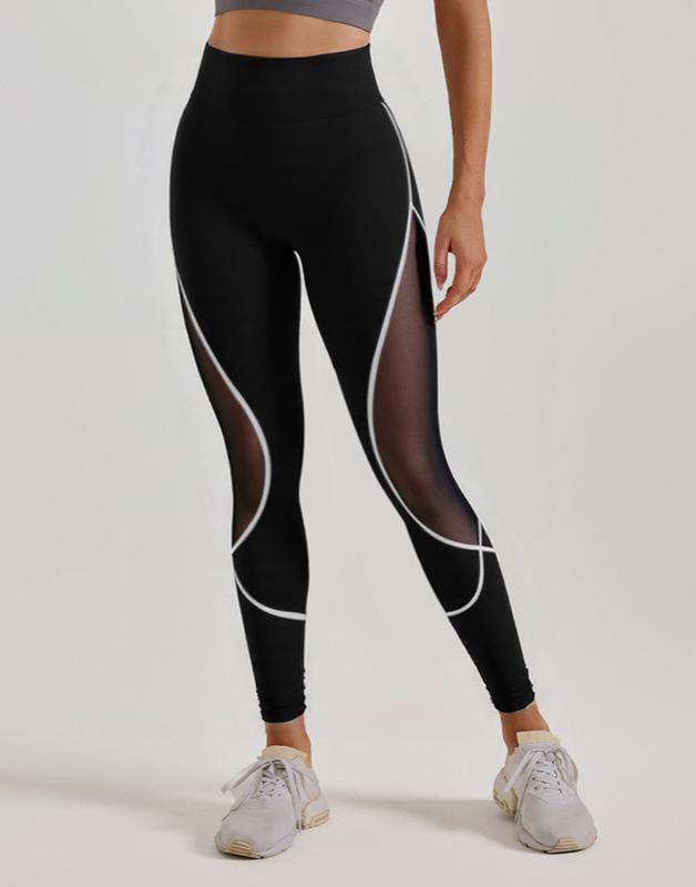 Lila Zen Women's Color-Blocked Mesh Shaping Yoga Pants
