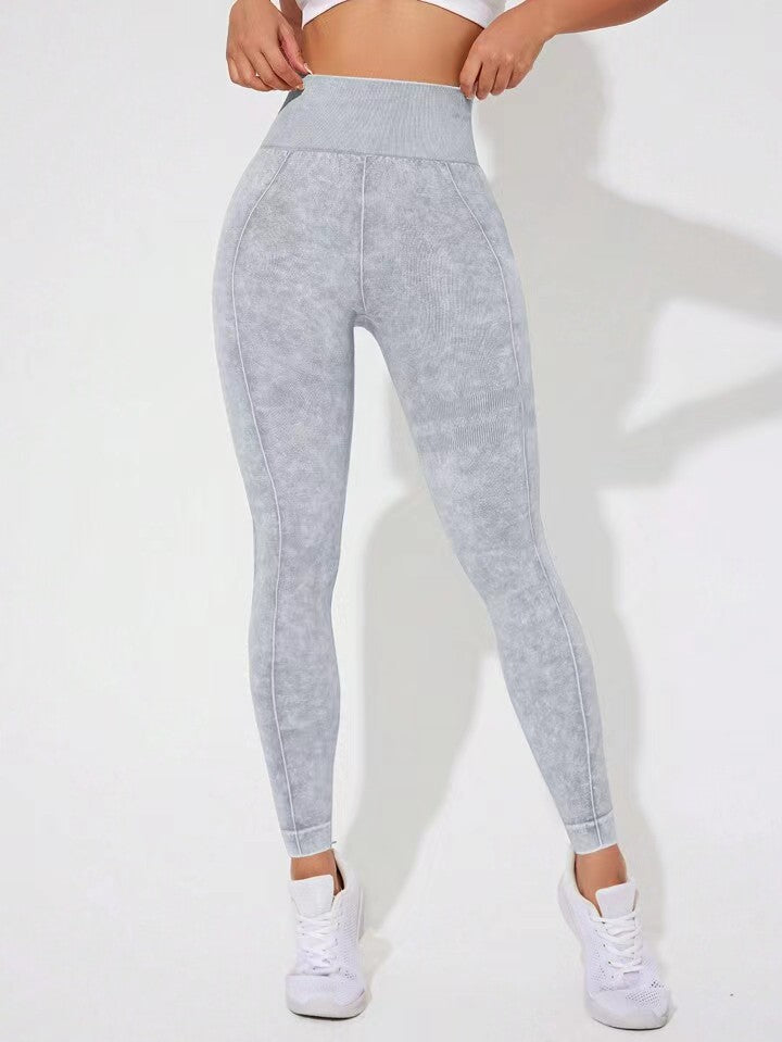 Lila Zen Seamless Ribbed Slim Fit Hip-Lifting Fitness Yoga Exercise Pants