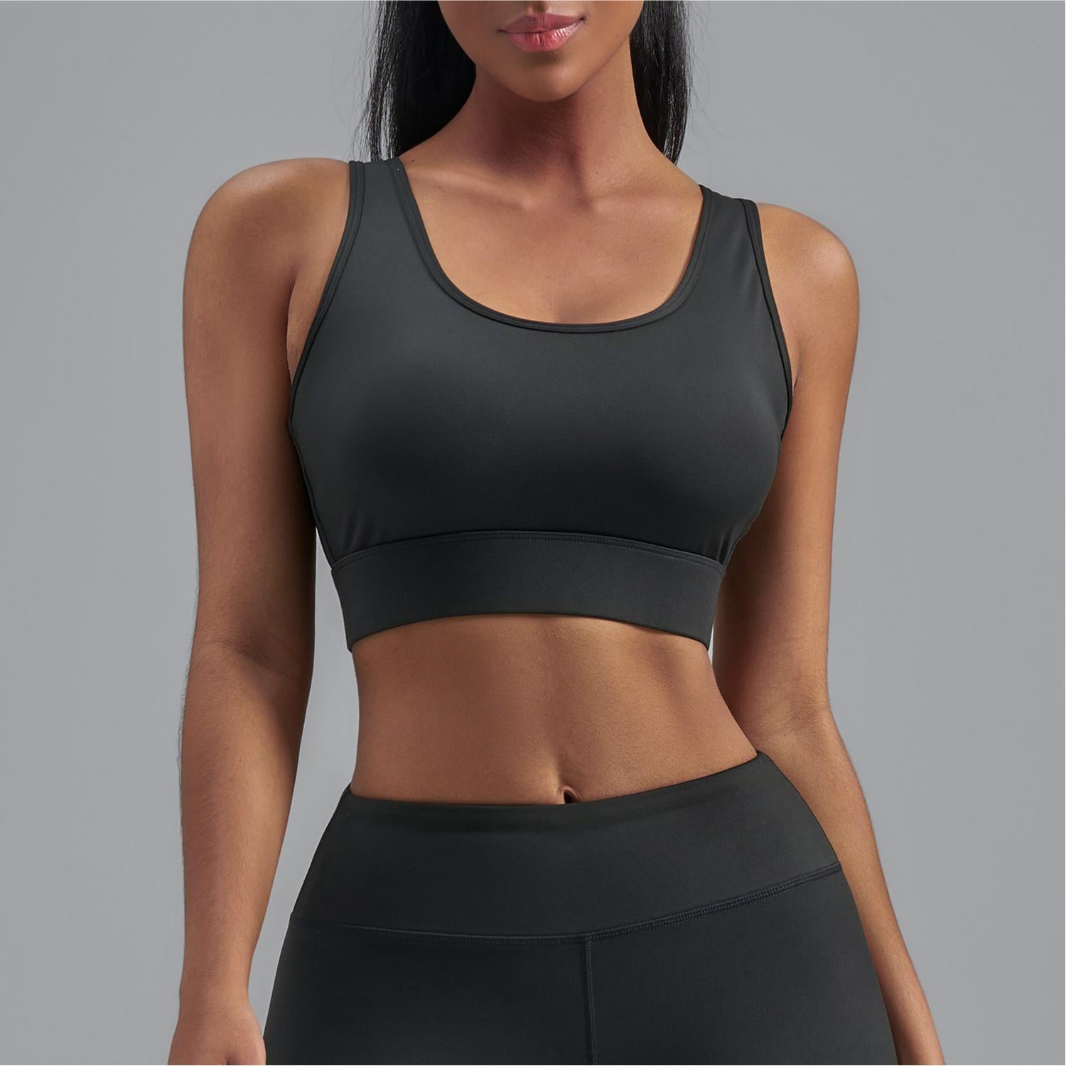 Lila Zen Women's Elastic Single-Sided Brushed Four-Cross Sports Bra Vest
