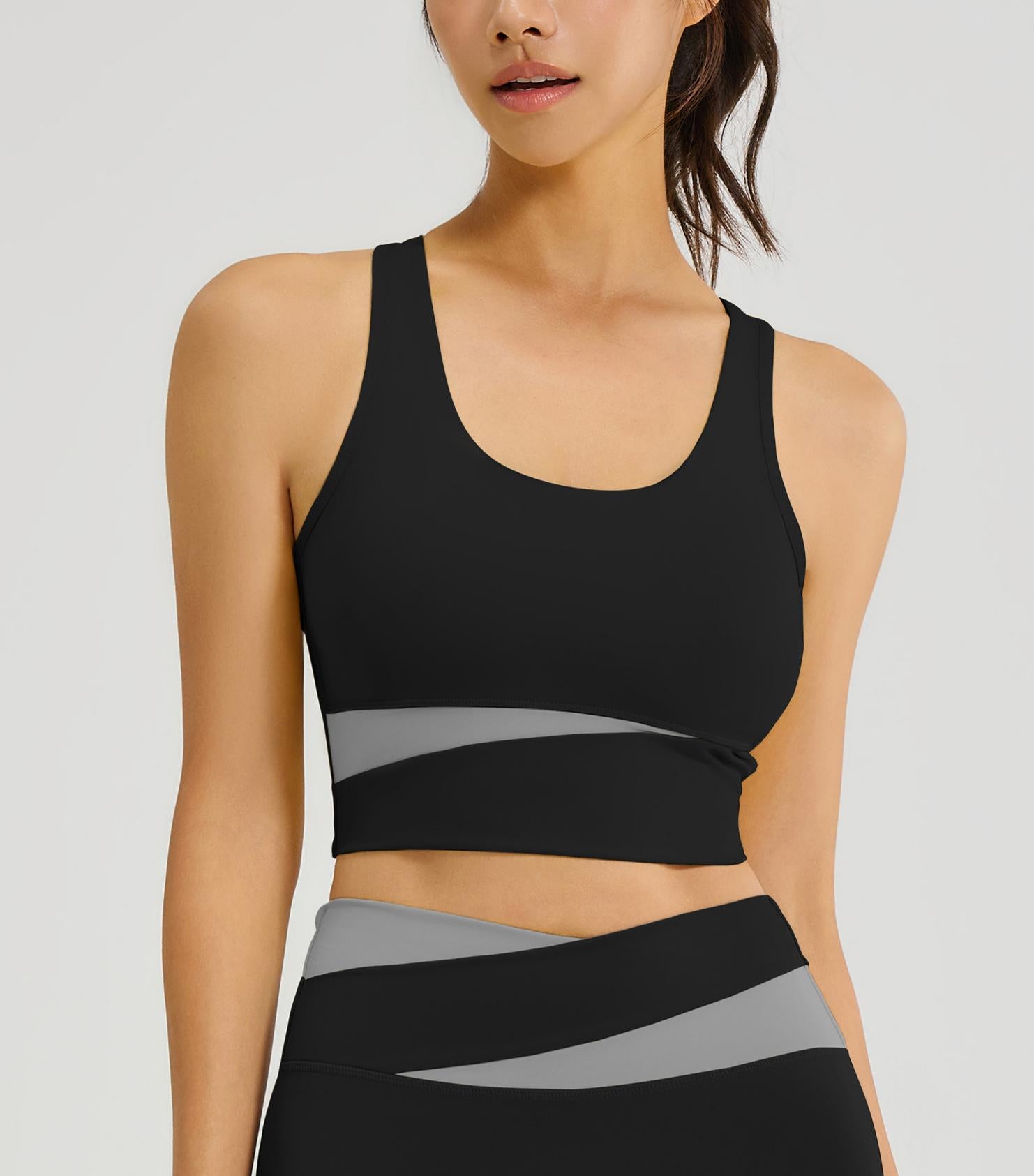 Lila Zen Women's Color Block Yoga Sports Bra