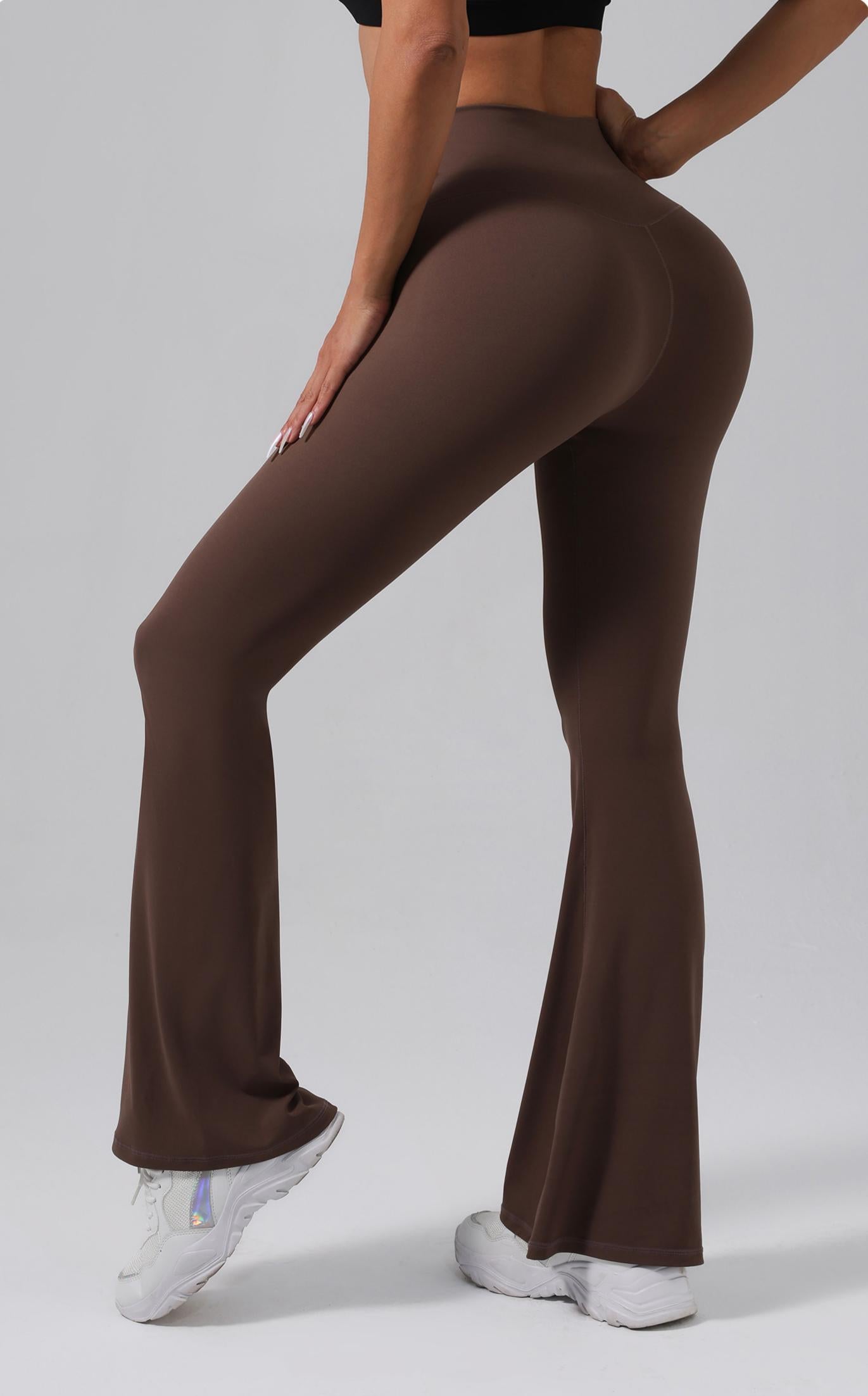 Lila Zen Crossover High-Waisted Slimming Flared Yoga Pants