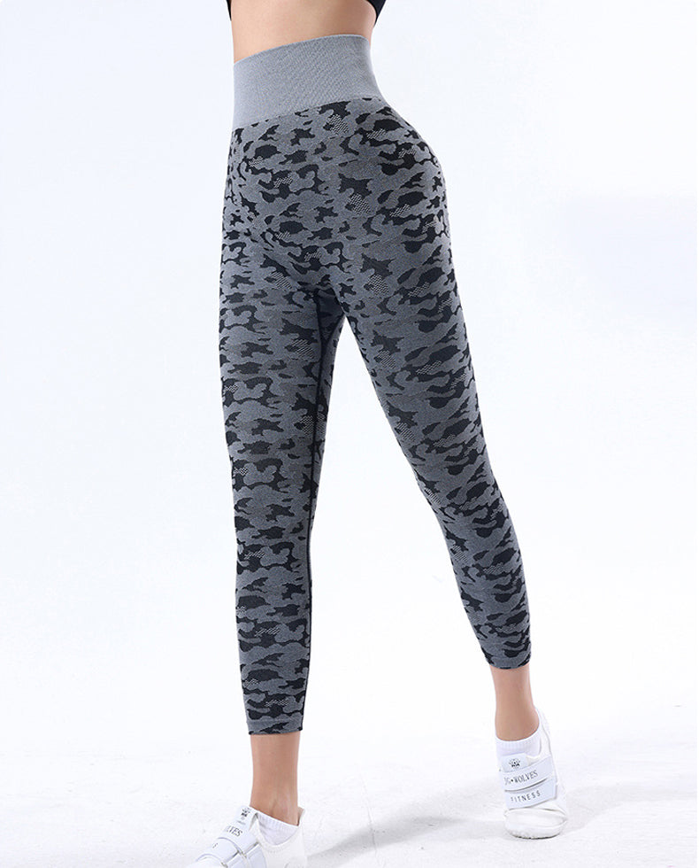 Lila Zen High-Waisted Breathable Camouflage Pattern Slimming Yoga Pants