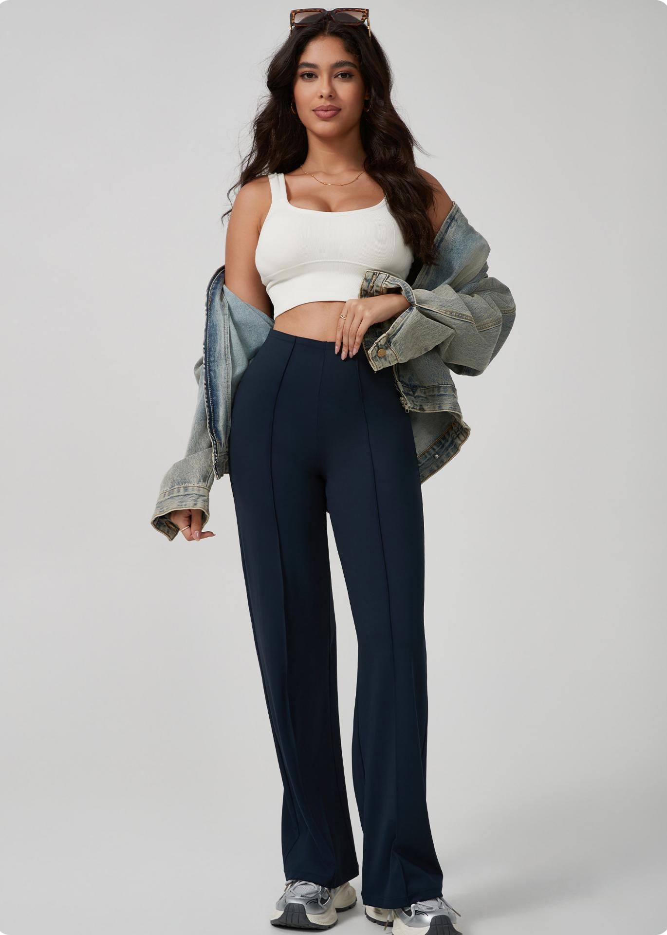 Lila Zen Flowy Casual Wide-Leg Yoga Pants - Hip-Lifting and Slimming