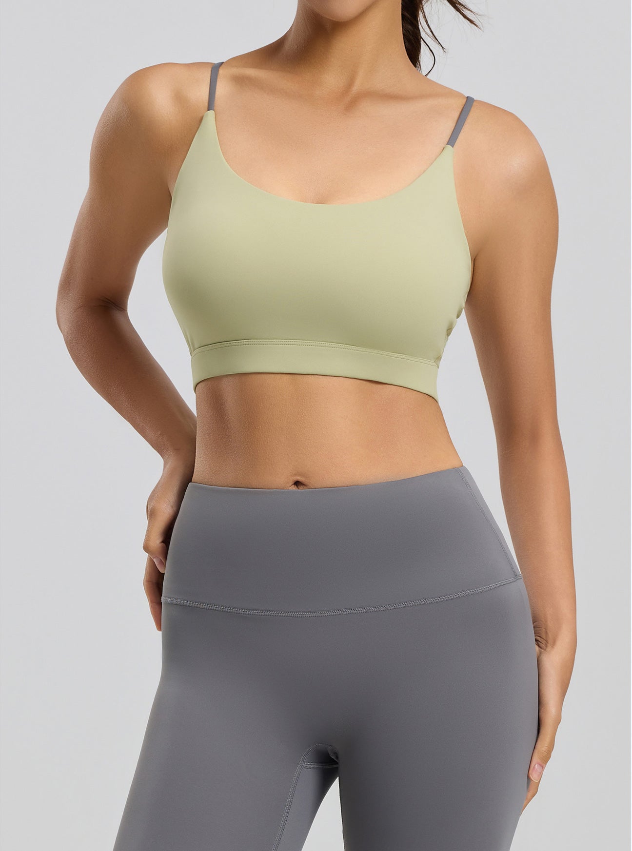 Lila Zen Women's Six-String Crossback Yoga Sports Bra