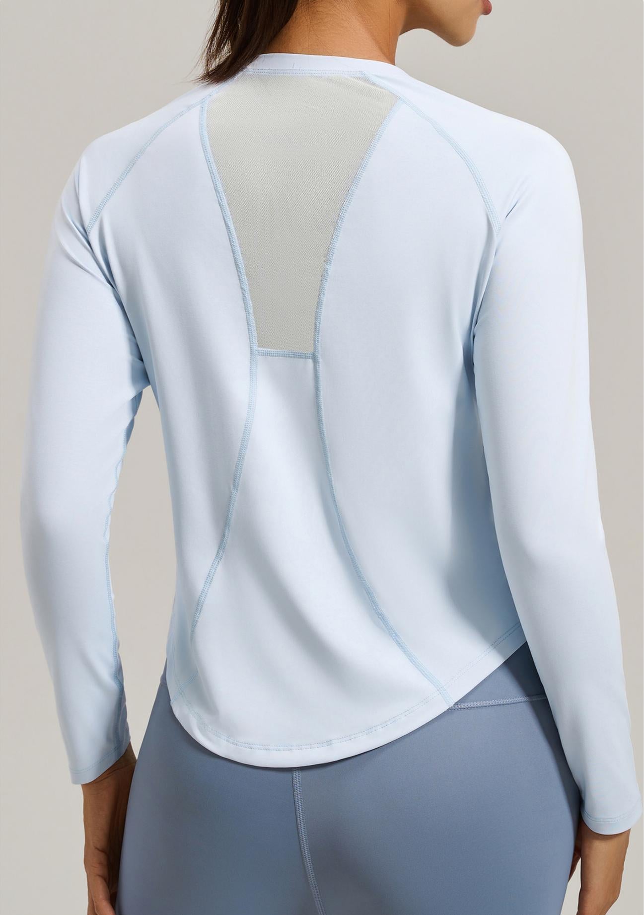 Lila Zen Women's Loose-fitting Mesh Back Long-sleeved Sports T-shirt