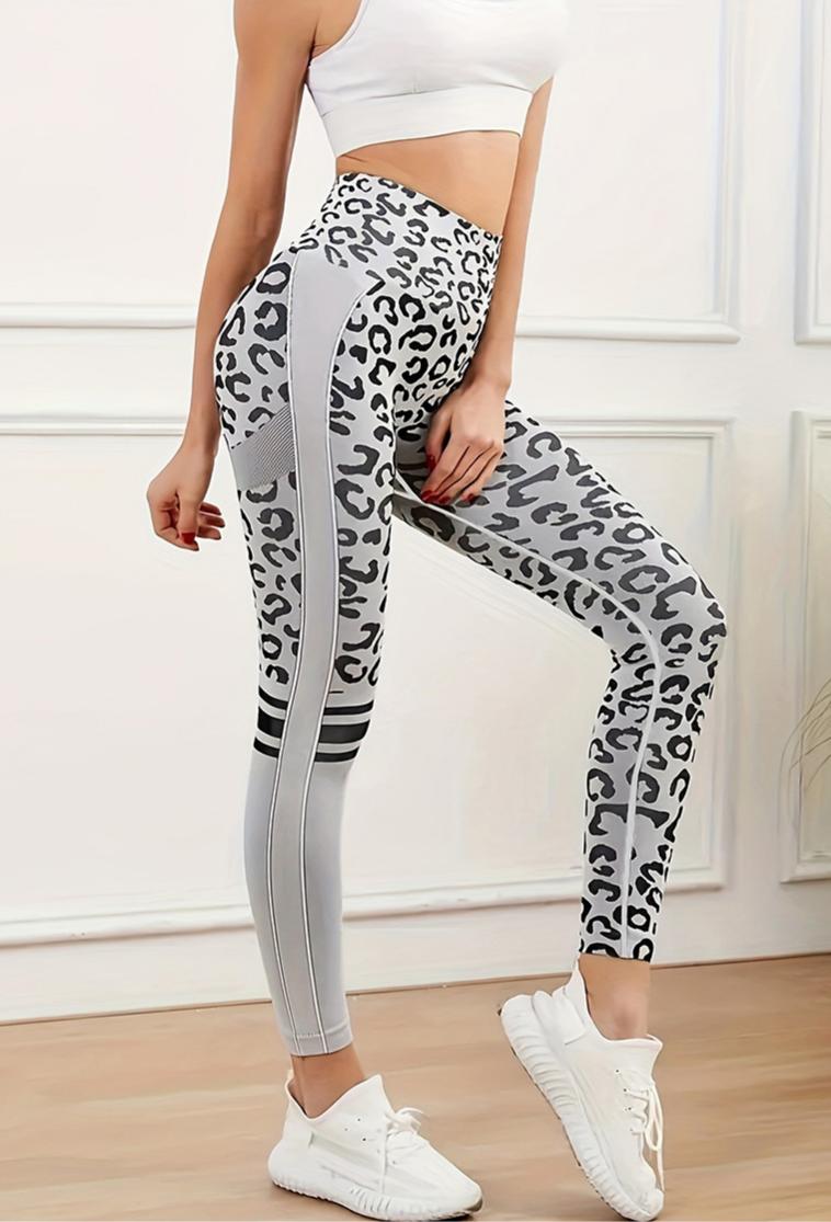 Lila Zen Leopard Print Seamless High-Waisted Hip-Lifting Sports Outdoor Fitness Yoga Pants