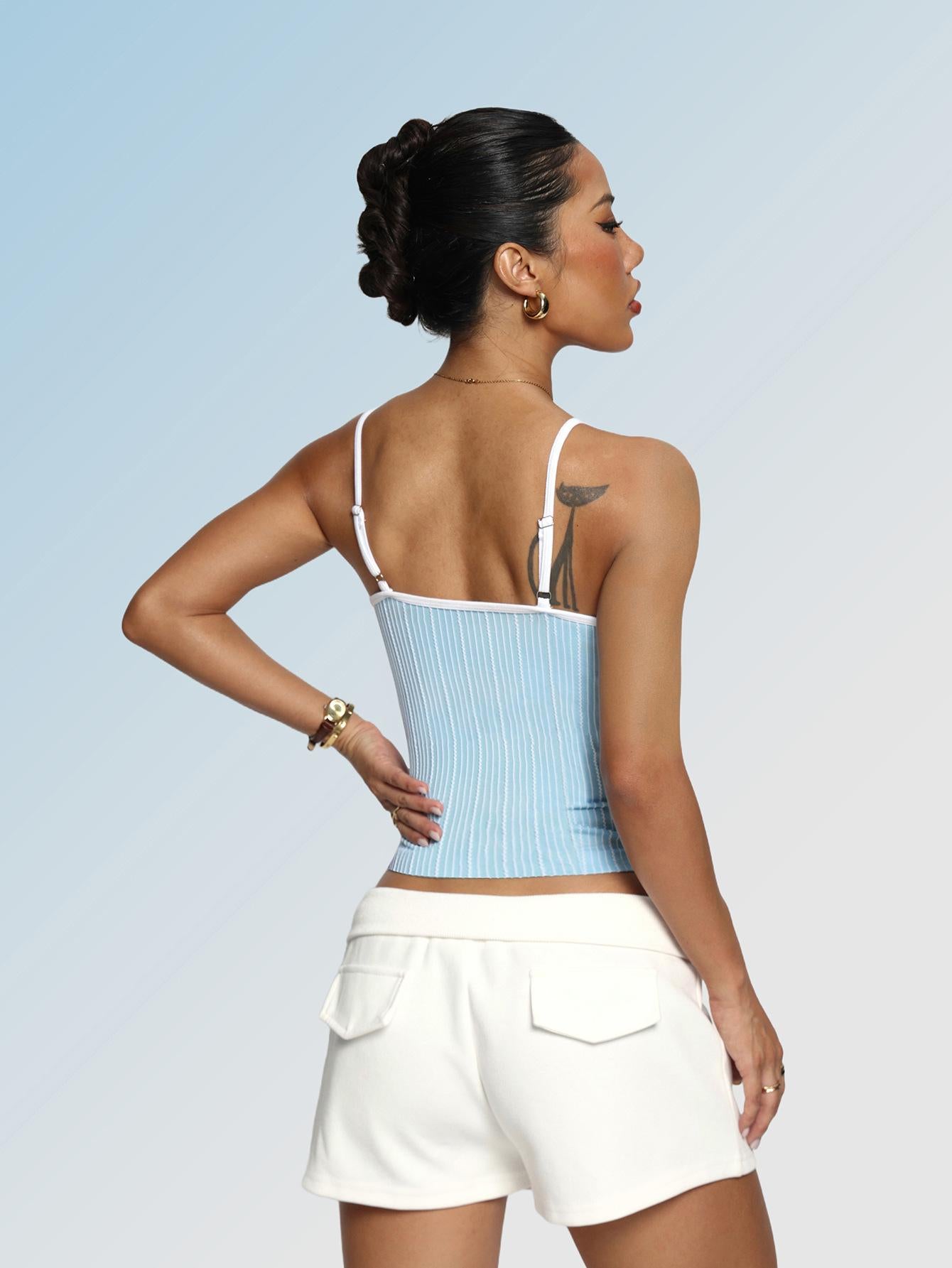 Vertical striped quick-drying sports tank top