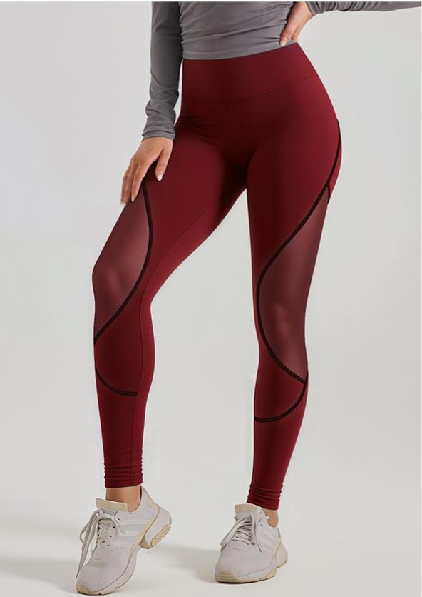 Lila Zen Women's Color-Blocked Mesh Shaping Yoga Pants