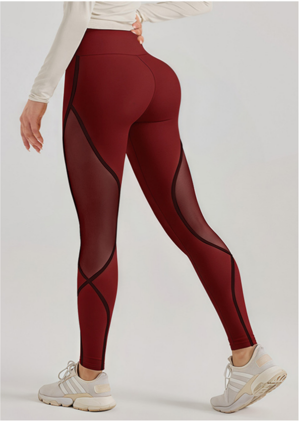 Lila Zen Women's Color-Blocked Mesh Shaping Yoga Pants