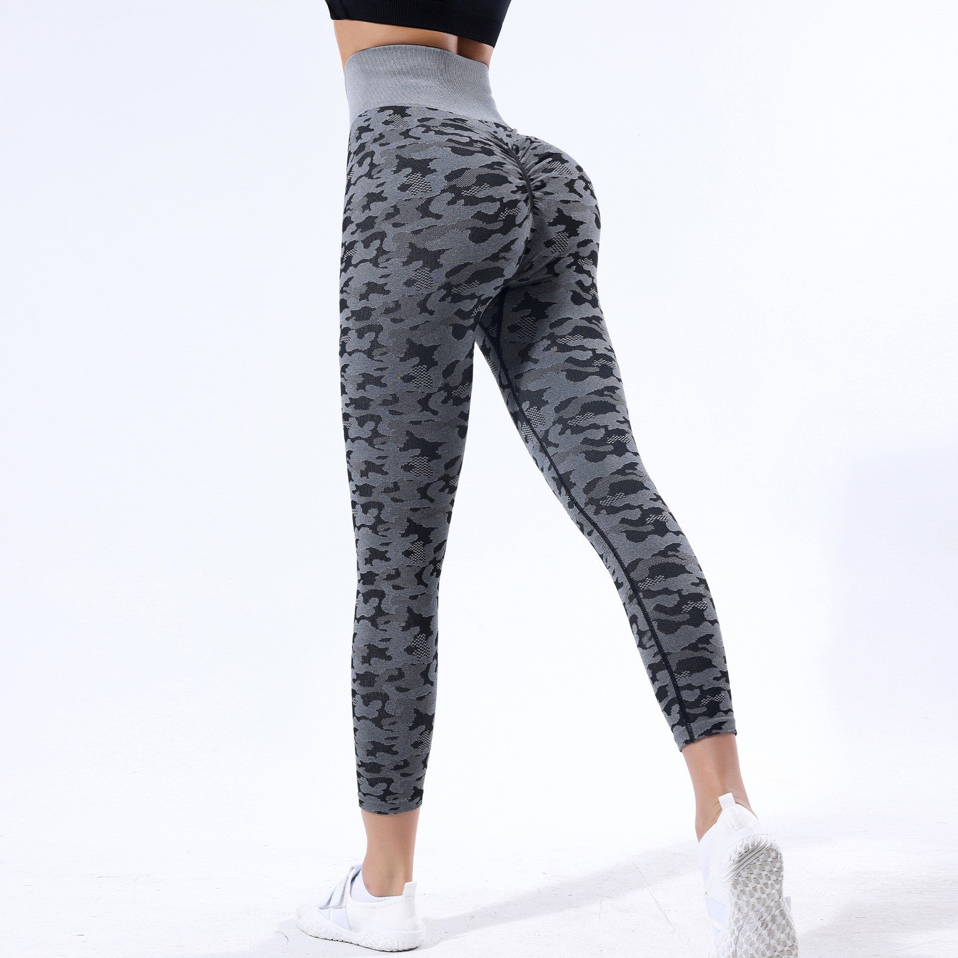 Lila Zen High-Waisted Breathable Camouflage Pattern Slimming Yoga Pants