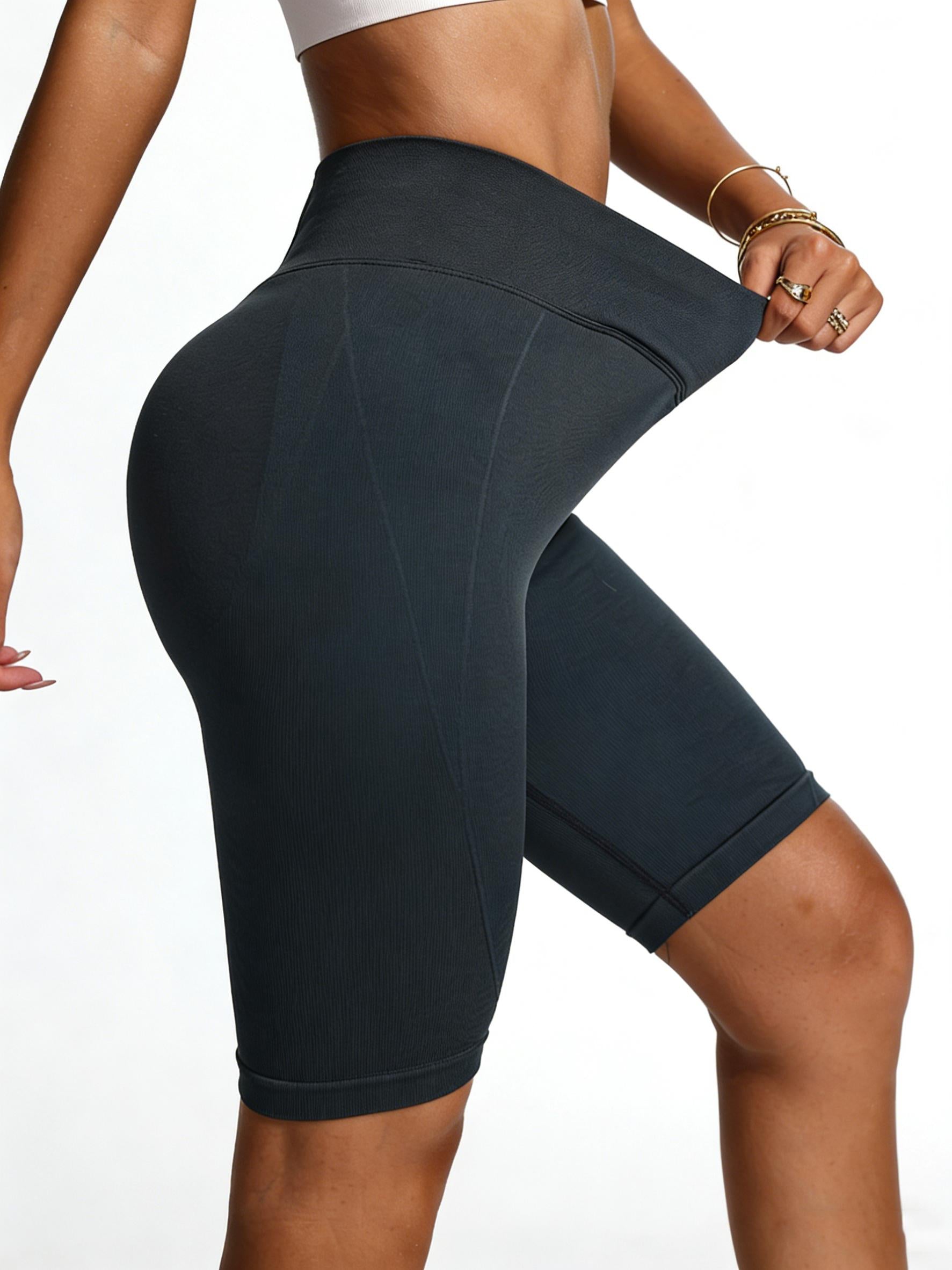 Lila Zen Seamless Cross Waist Yoga Pants with Butt-Lifting Gathered Running and Fitness Shorts