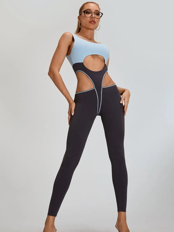 Contrast Color Unique Cutout Jumpsuit