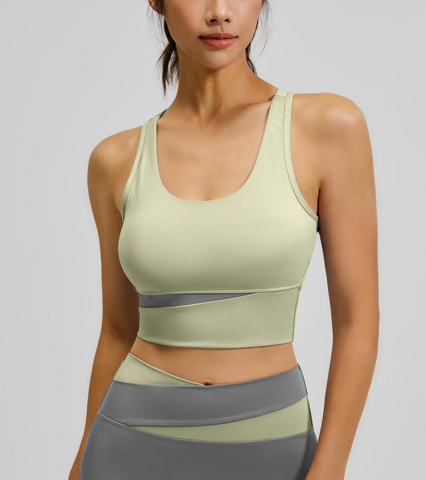 Lila Zen Women's Color Block Yoga Sports Bra