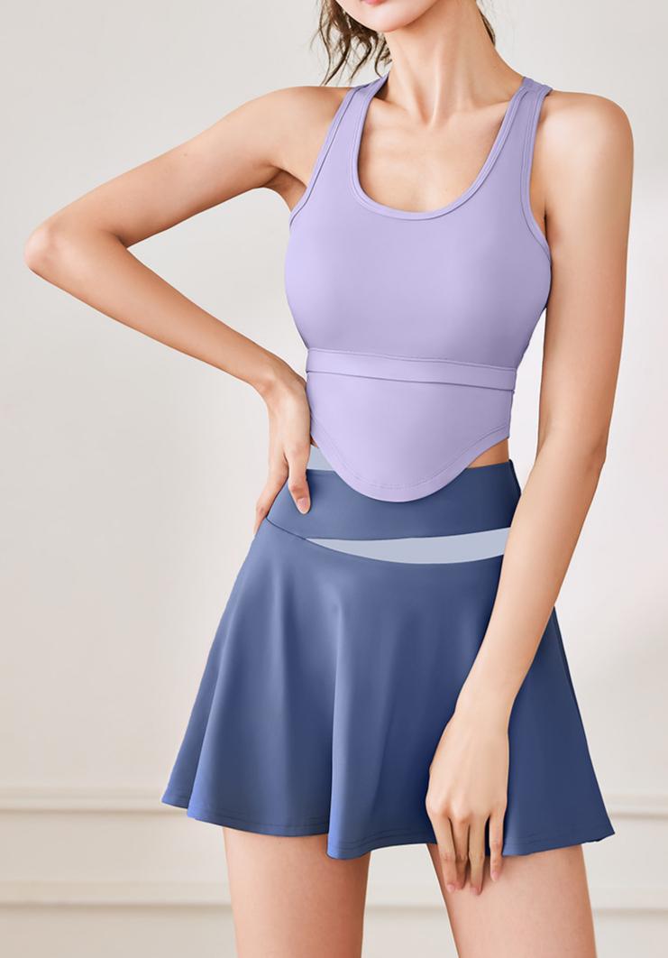 Lila Zen u Lila Zen Bare-feel Anti-exposure U-neck Wide shoulder strap Running Fitness Yoga Suit