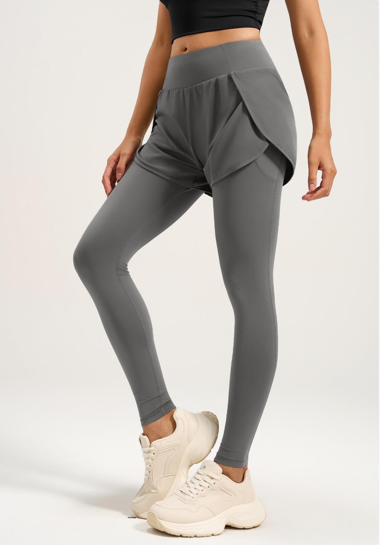 Lila Zen Women's Chic Two-Piece Yoga Pants with Hidden Pockets