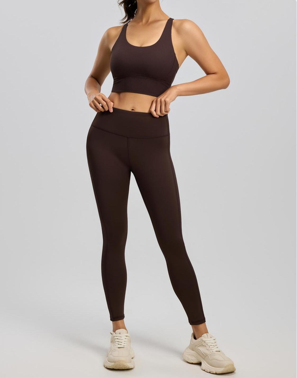 Lila Zen Striped Shock-Proof Double-Strap Thin Shoulder Straps Crossback Yoga Bra