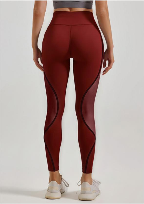 Lila Zen Women's Color-Blocked Mesh Shaping Yoga Pants