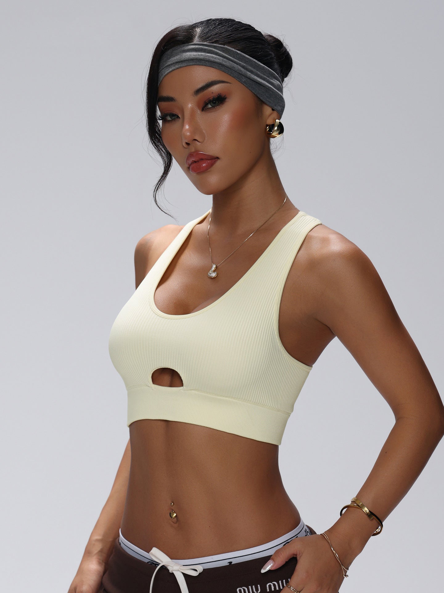 Lila Zen High-Strength Shock-Absorbent Breathable Hollow-Out Yoga Sports Bra