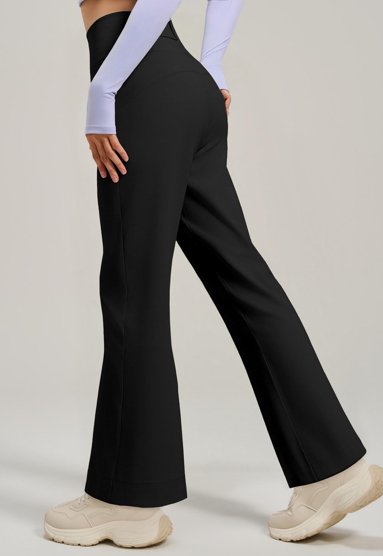Lila Zen Loose-fitting Straight-leg Yoga Pants with Hidden Back Pockets