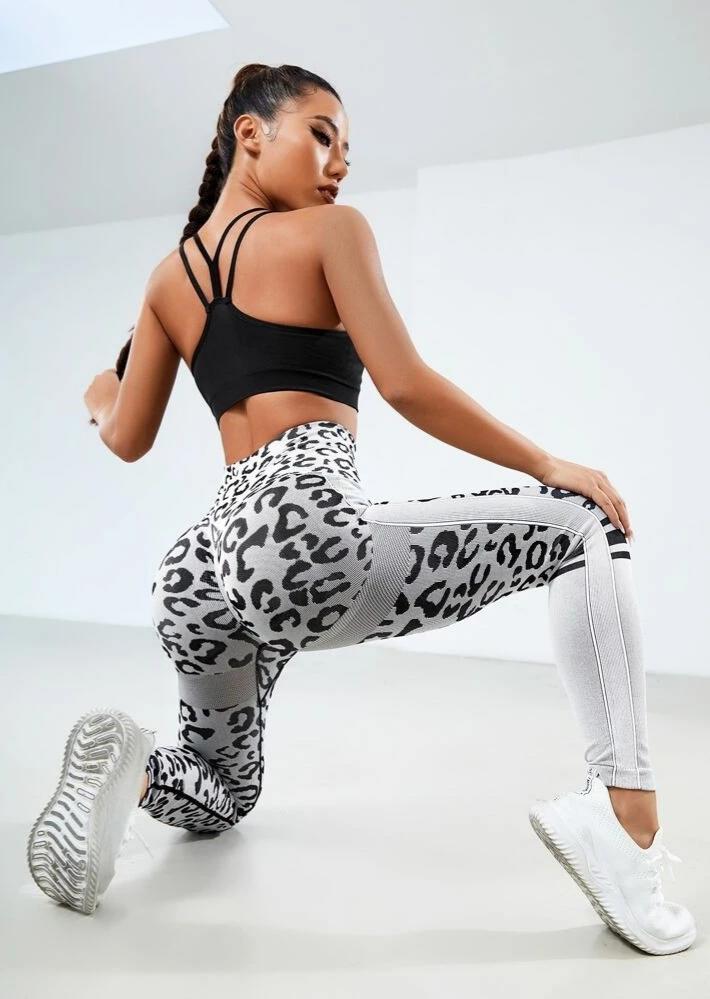 Lila Zen Leopard Print Seamless High-Waisted Hip-Lifting Sports Outdoor Fitness Yoga Pants