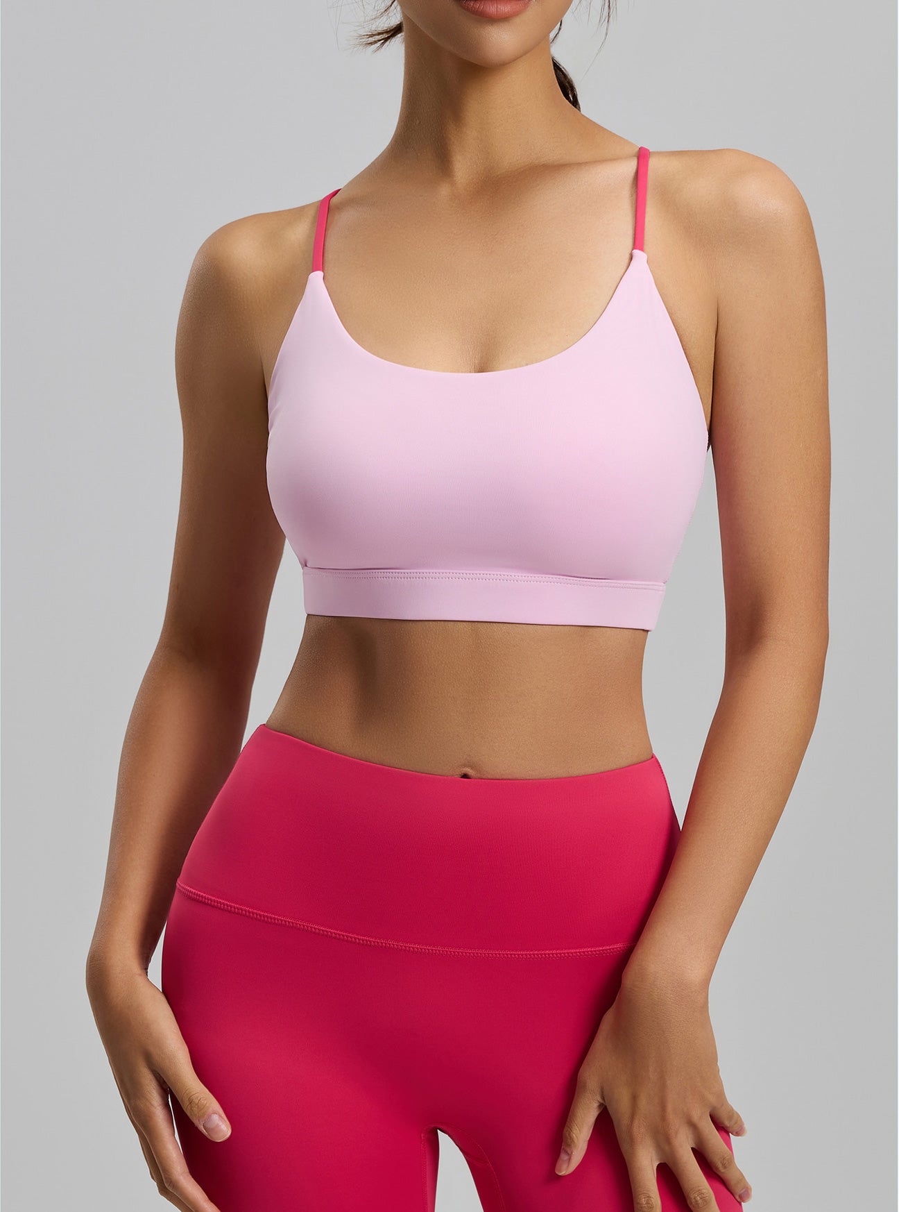 Lila Zen Women's Six-String Crossback Yoga Sports Bra