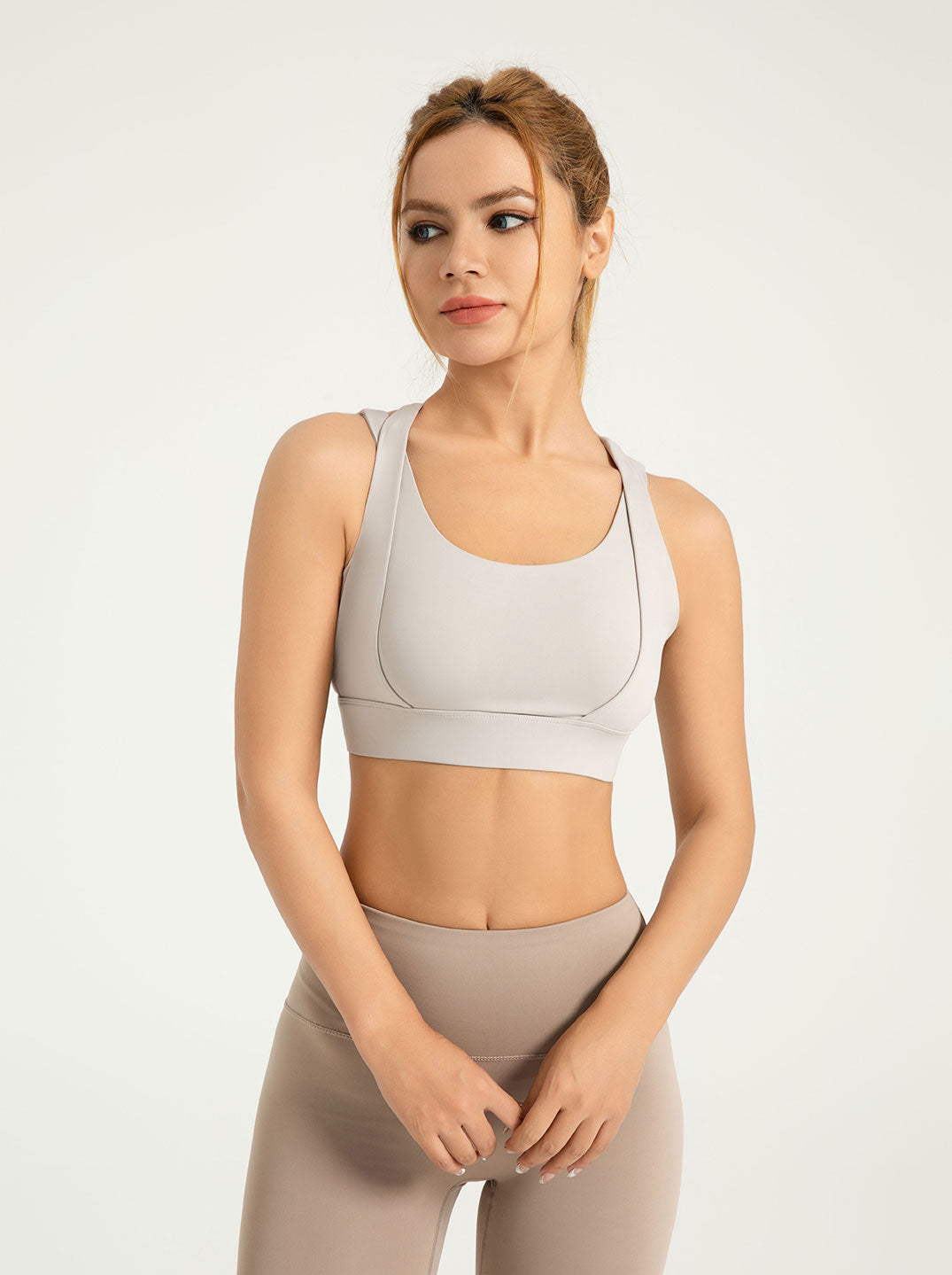 Lila Zen Women's Enhanced Bust Yoga Sports Bra with Double Shoulder Straps