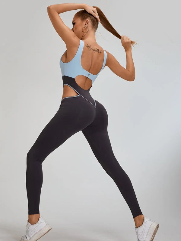 Contrast Color Unique Cutout Jumpsuit