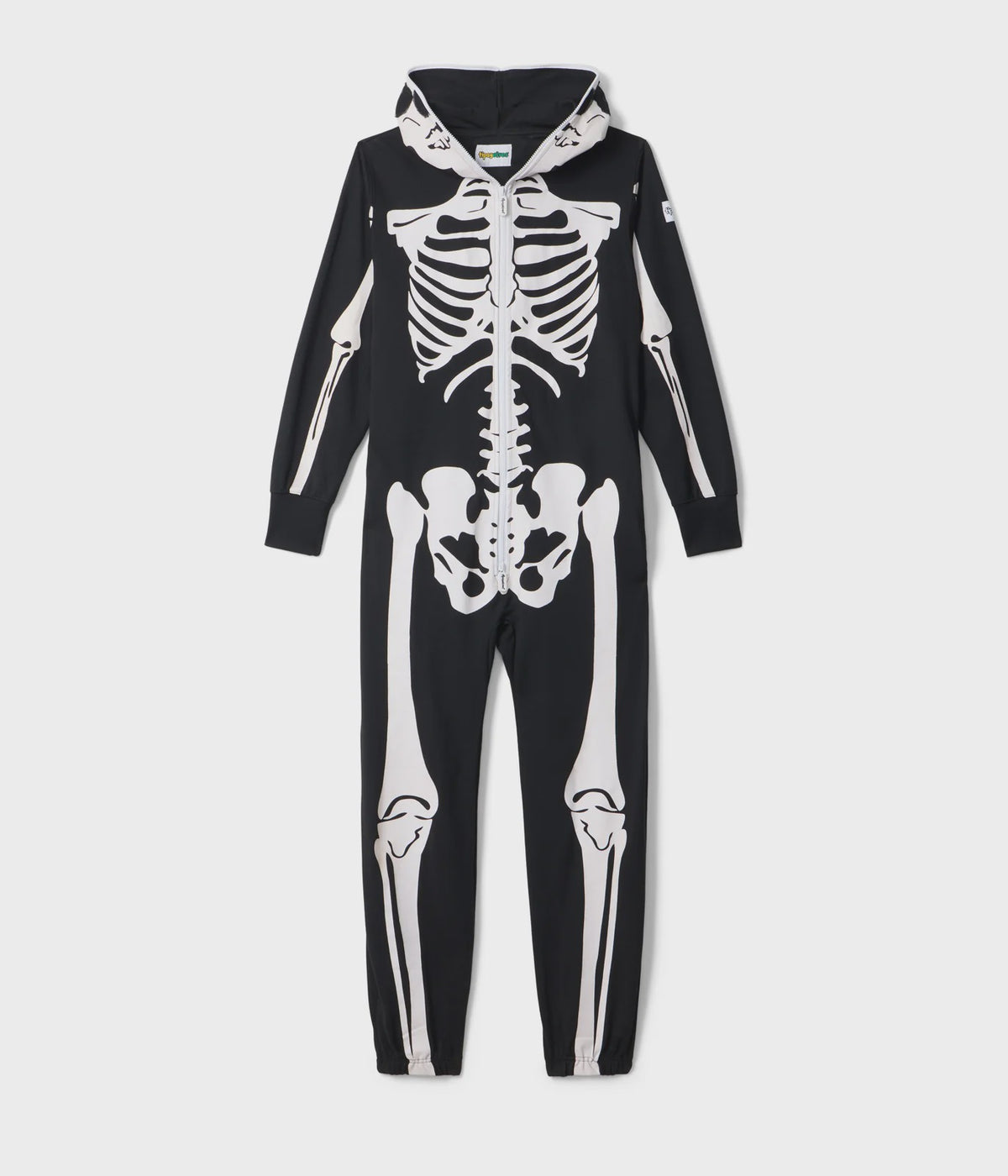 Men's Hooded Zip-Front Skeleton Costume Onesie