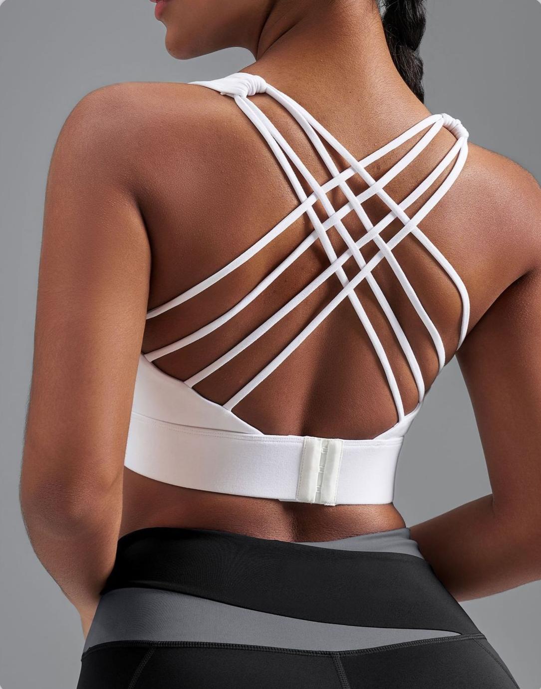 Lila Zen Women's Elastic Single-Sided Brushed Four-Cross Sports Bra Vest