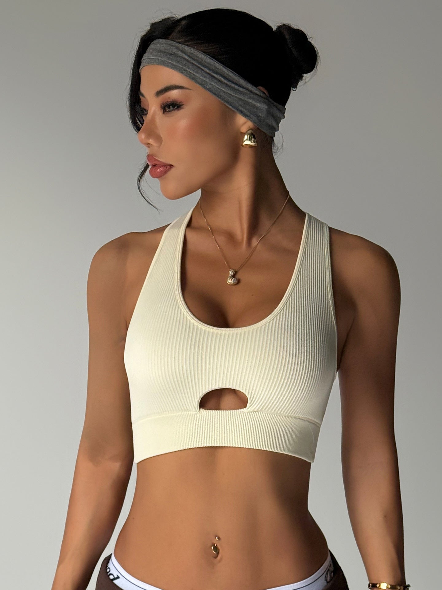 Lila Zen High-Strength Shock-Absorbent Breathable Hollow-Out Yoga Sports Bra