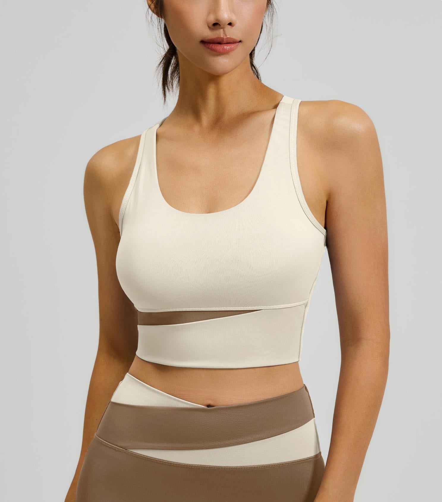 Lila Zen Women's Color Block Yoga Sports Bra