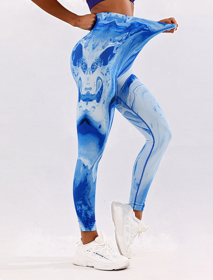 Lila Zen 3D Printed High-Waisted Slimming and Butt-Lifting Yoga Pants