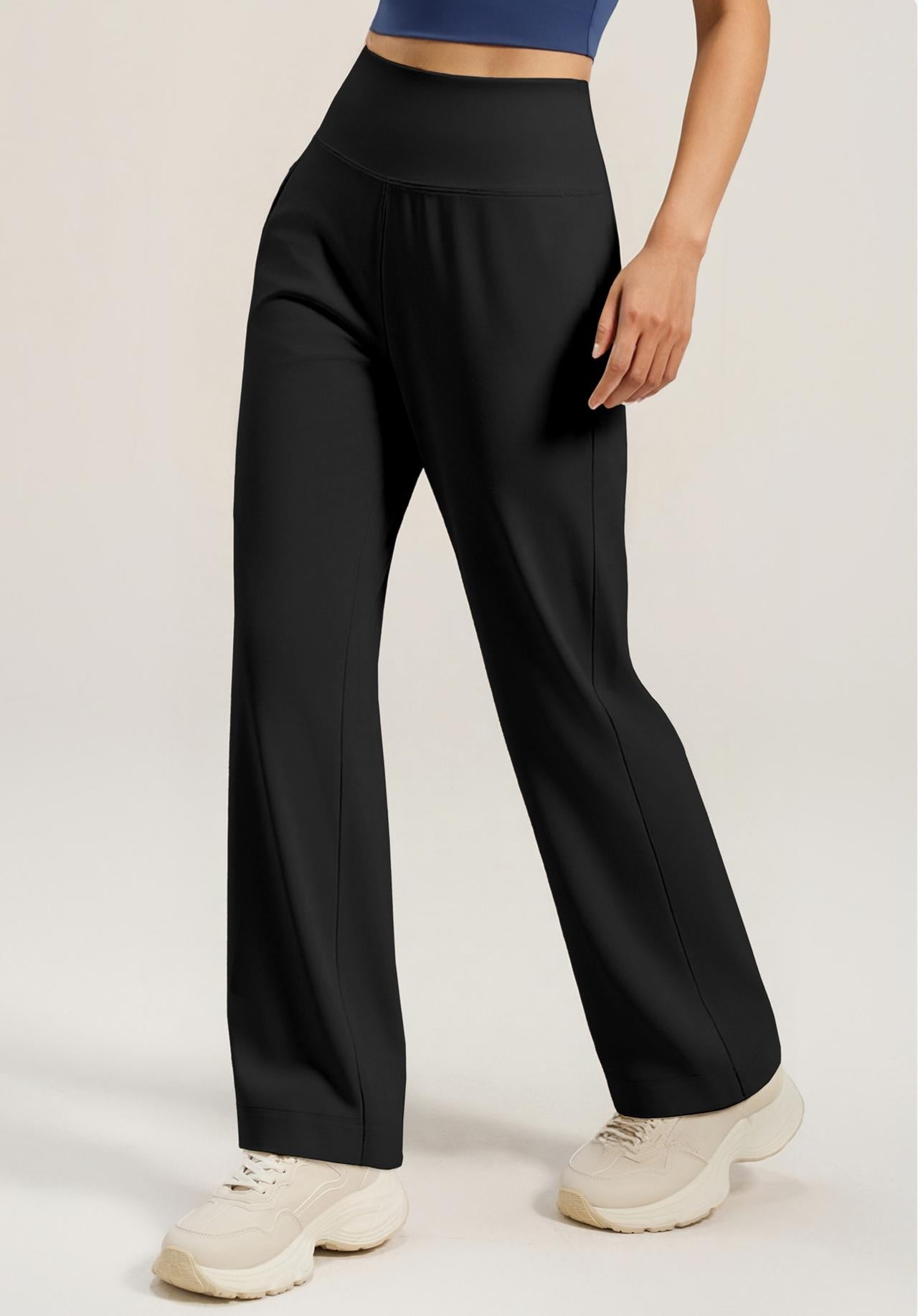 Lila Zen Loose-fitting Straight-leg Yoga Pants with Hidden Back Pockets