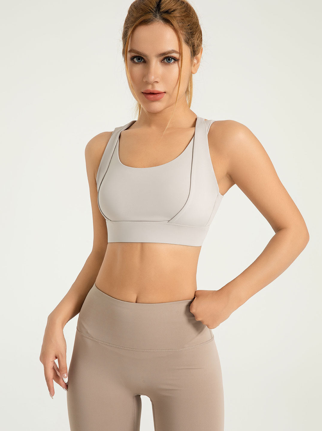 Lila Zen Women's Enhanced Bust Yoga Sports Bra with Double Shoulder Straps