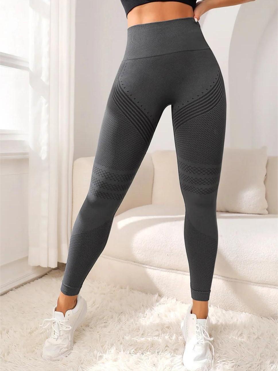 Lila Zen Seamless High-Waisted Mesh Texture Hip-Lifting Slimming Yoga Cycling Pants