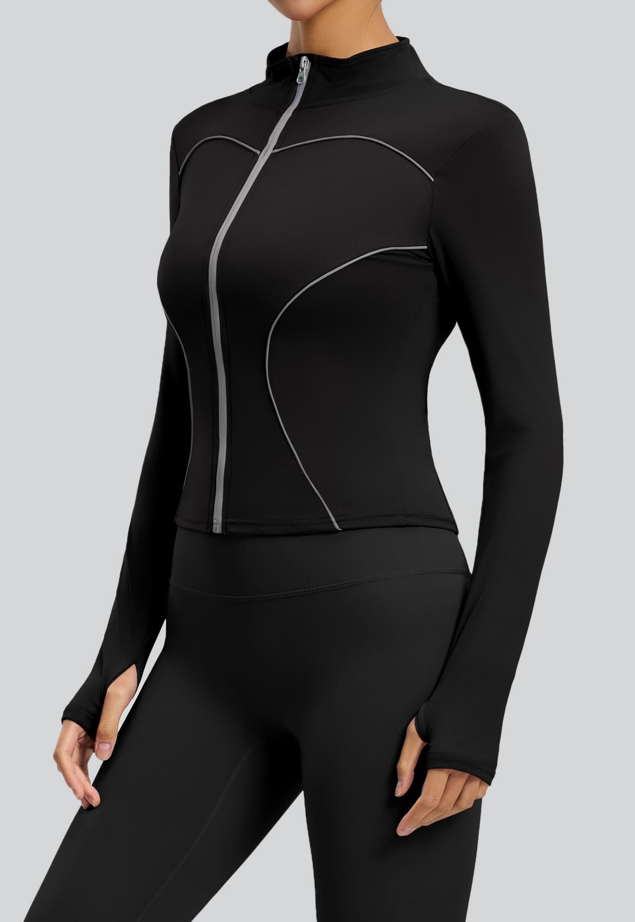 Lila Zen Women's Slim Fit Reflective Sports Jacket for Night Running