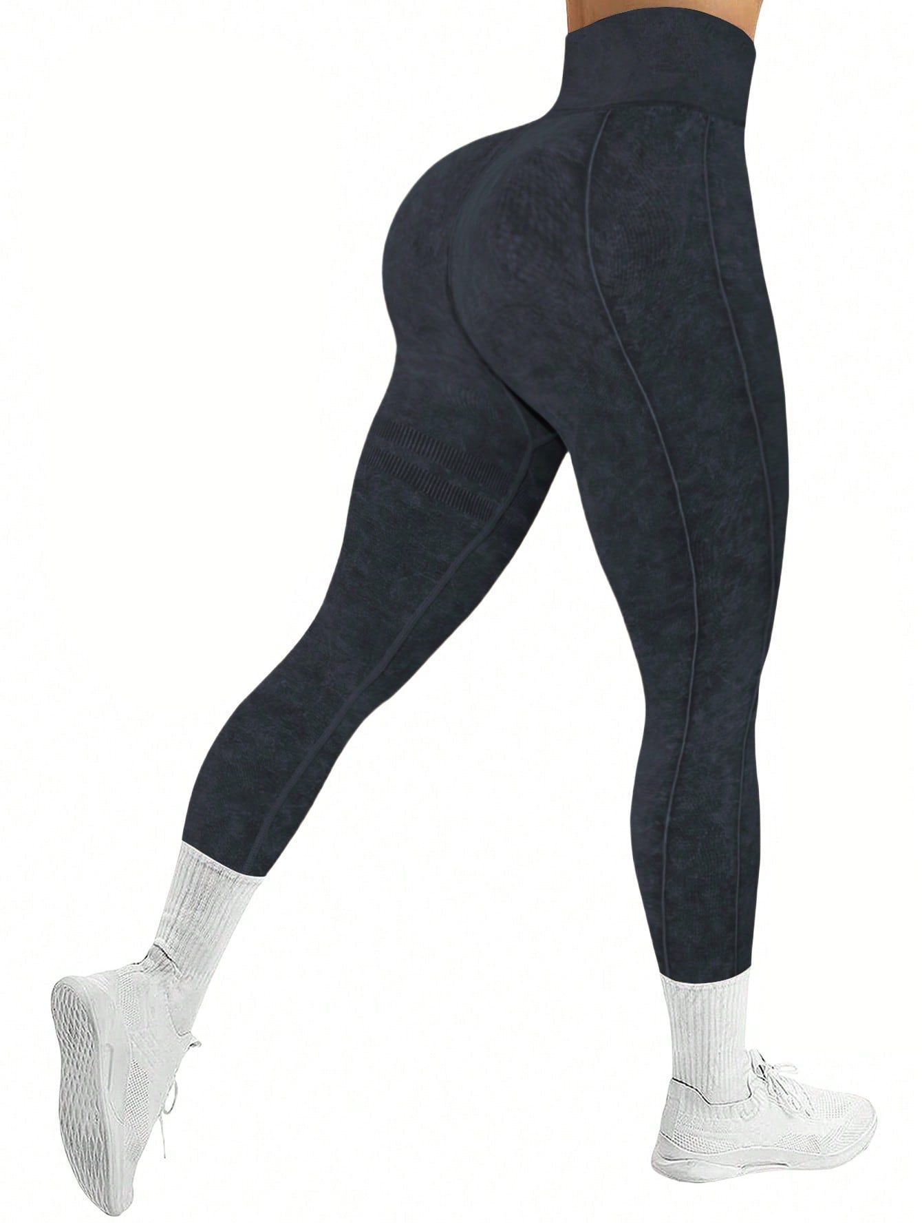 Lila Zen Seamless Ribbed Slim Fit Hip-Lifting Fitness Yoga Exercise Pants