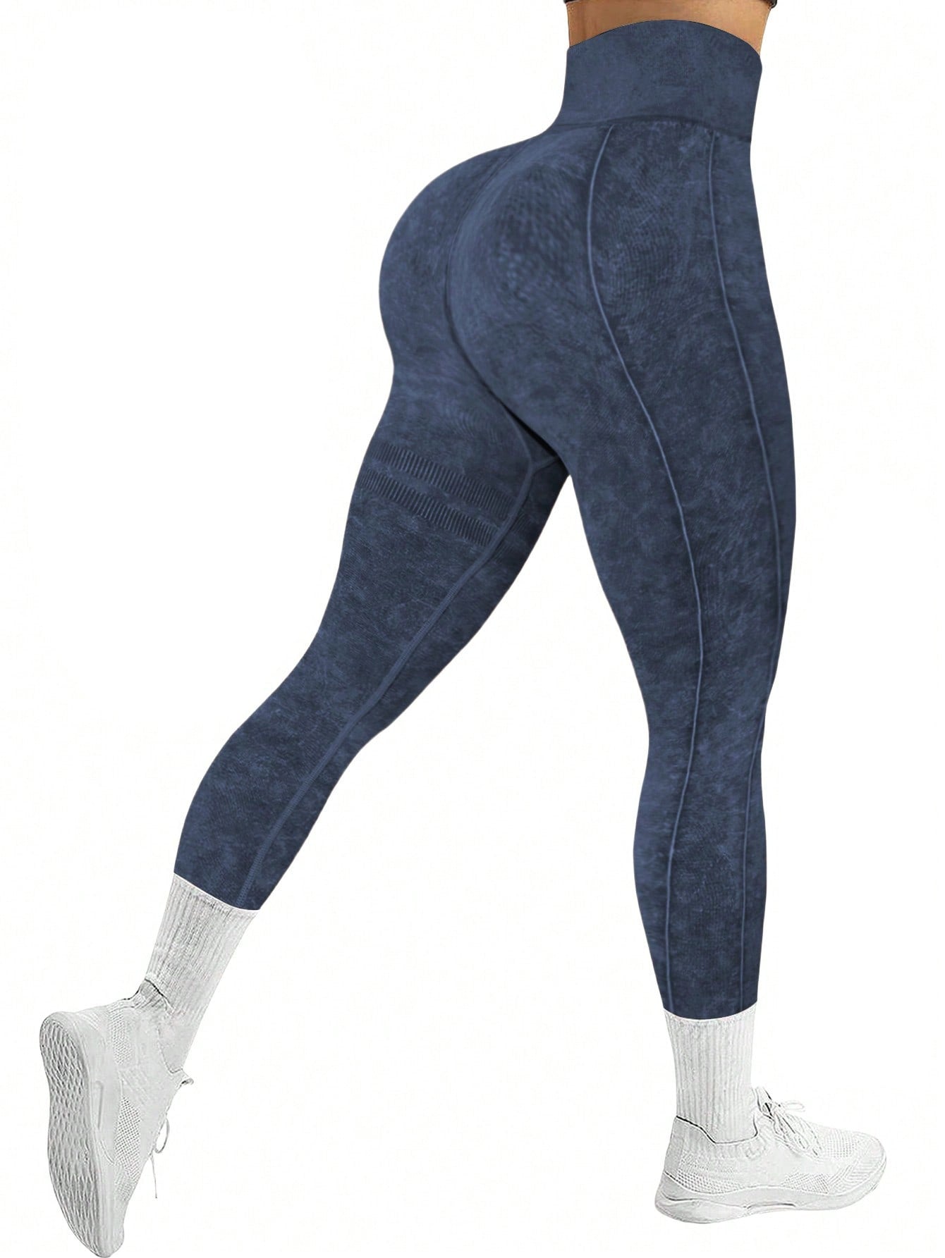 Lila Zen Seamless Ribbed Slim Fit Hip-Lifting Fitness Yoga Exercise Pants