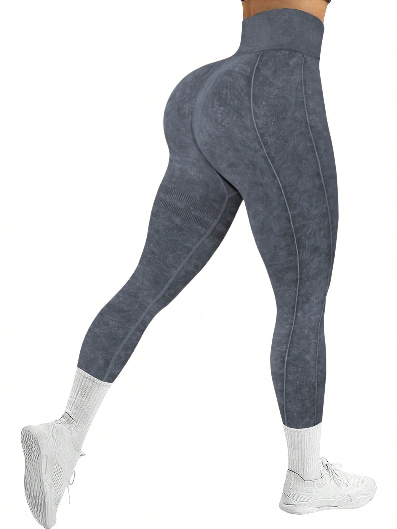Lila Zen Seamless Ribbed Slim Fit Hip-Lifting Fitness Yoga Exercise Pants