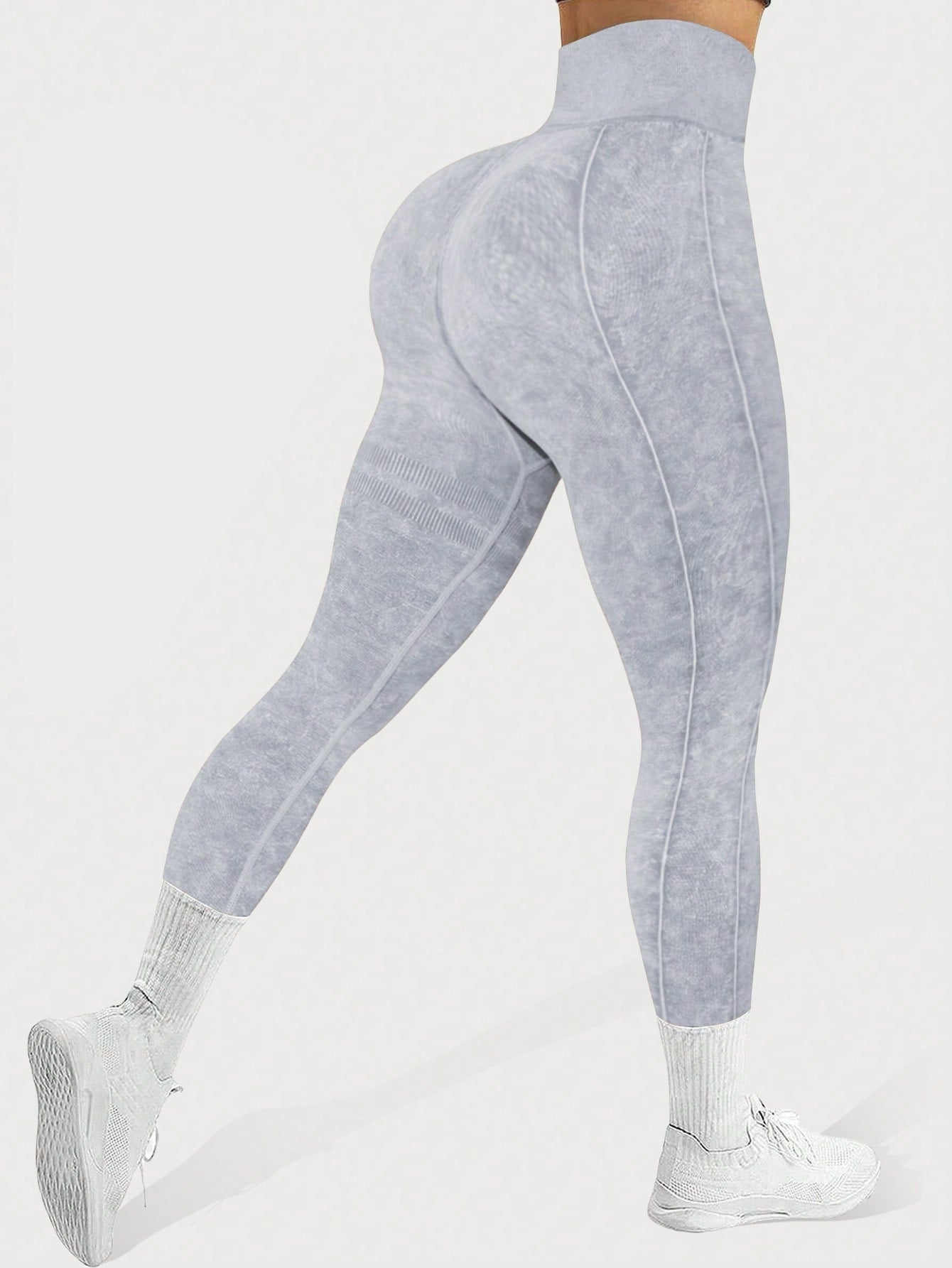 Lila Zen Seamless Ribbed Slim Fit Hip-Lifting Fitness Yoga Exercise Pants