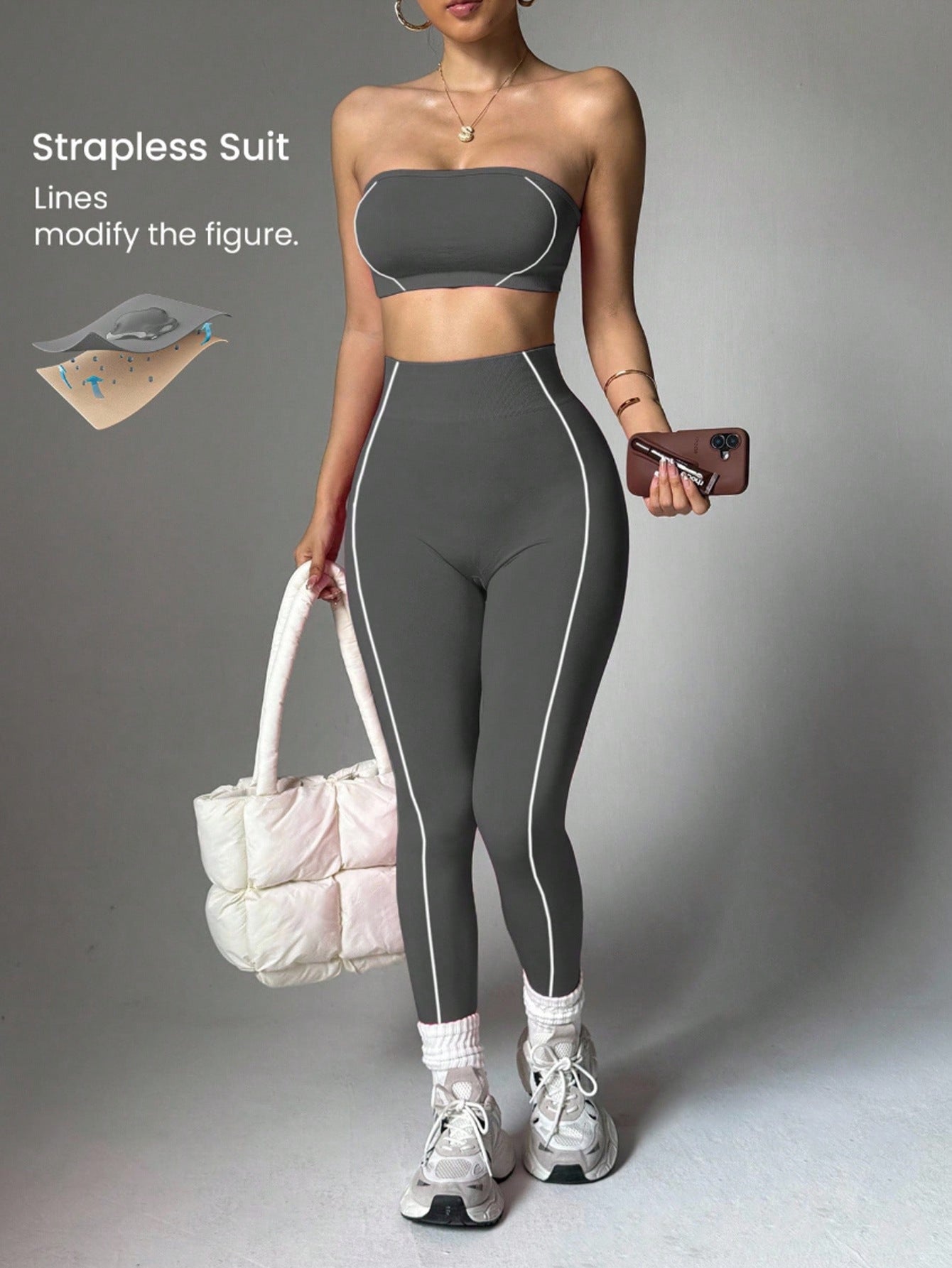 Lila Zen Strapless Sculpt Seamless Yoga Set